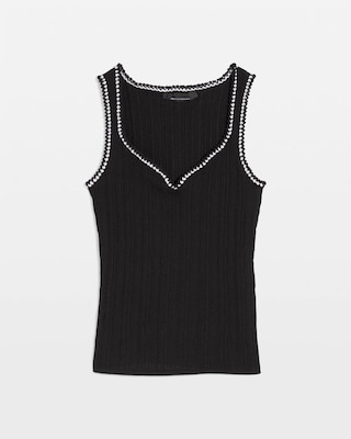Braided Trim Sweater Tank click to view larger image.