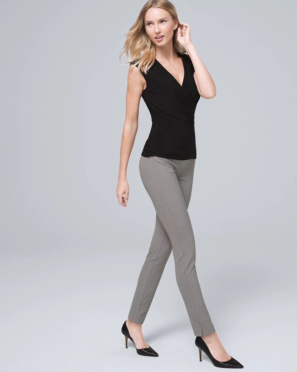 Comfort Stretch Textured Skinny Ankle Pants click to view larger image.