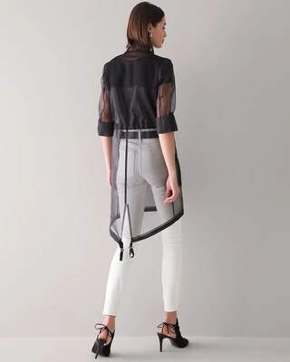 Mesh Organza Trench Coat