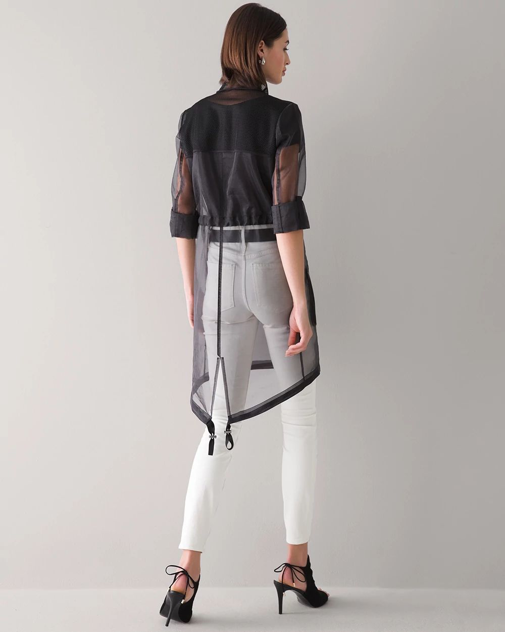 Mesh Organza Trench Coat