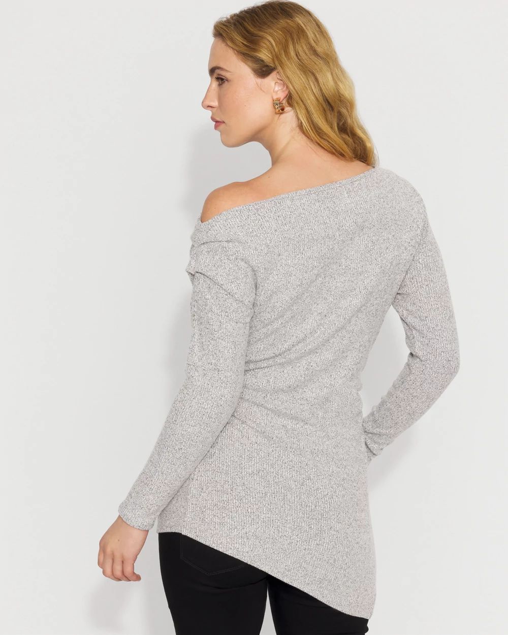 Off-The-Shoulder Rib Snit Top