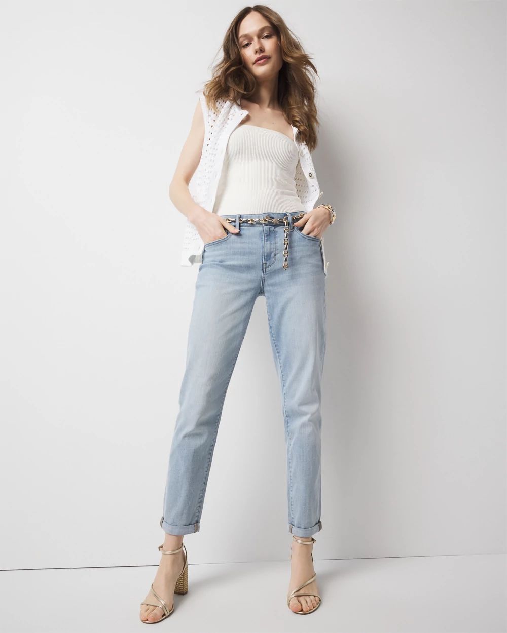 Petite Mid-Rise Girlfriend Jean