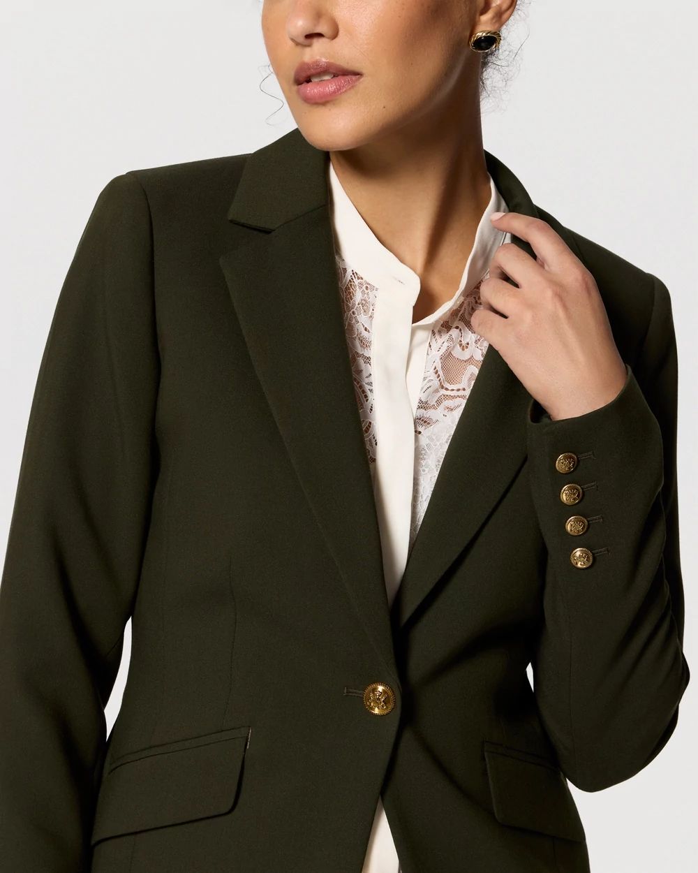 WHBM® Luxe Stretch One-Button Blazer click to view larger image.