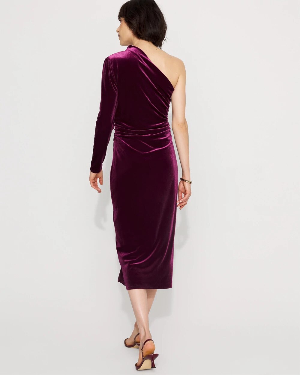One-Shoulder Velvet Bodycon Dress
