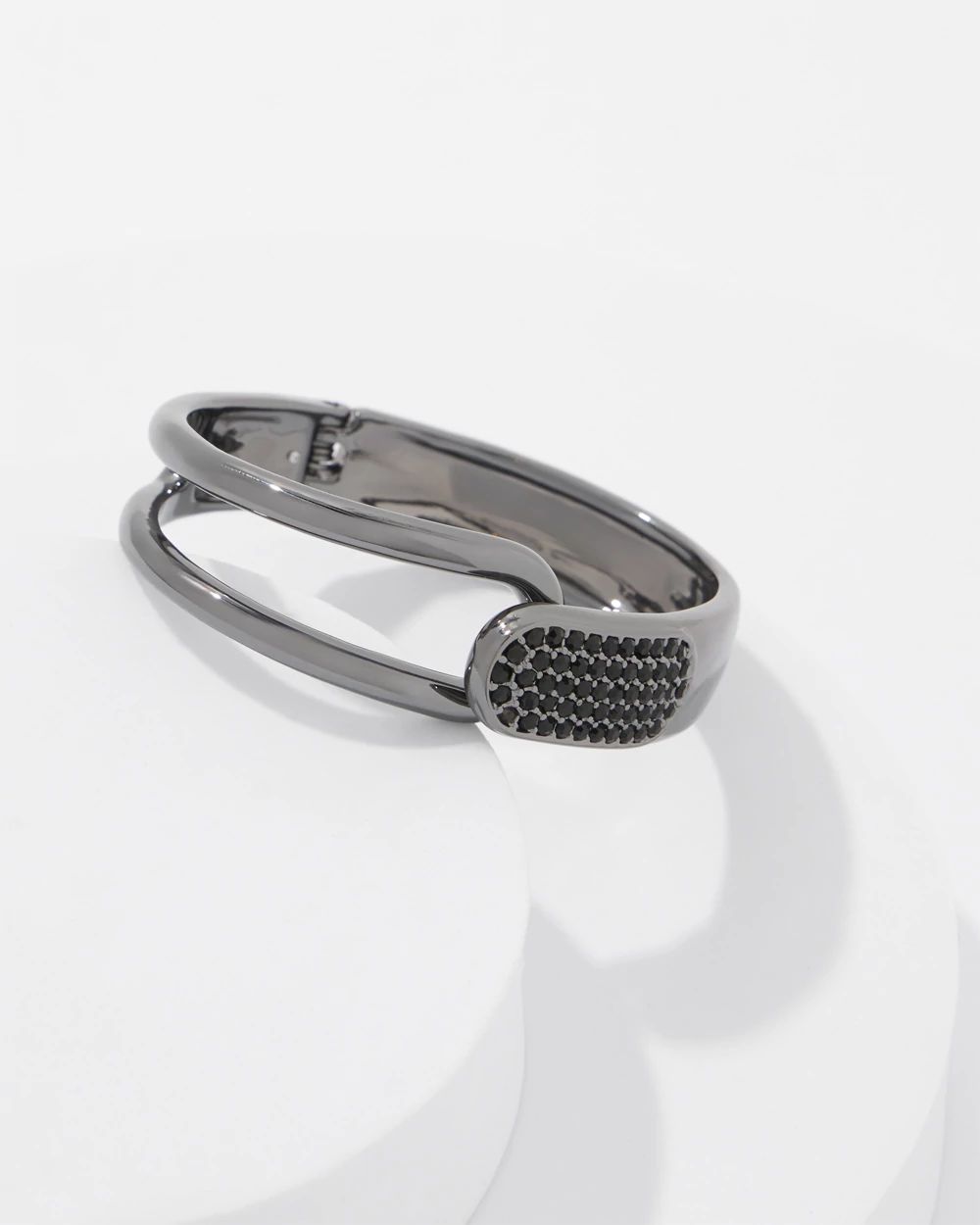 Hematite + Pavé Hinge Bracelet