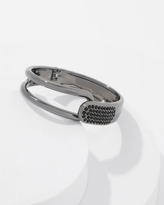 Hematite + Pavé Hinge Bracelet