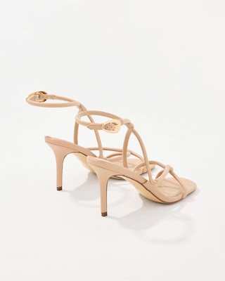 Faux Leather Heeled Sandals click to view larger image.