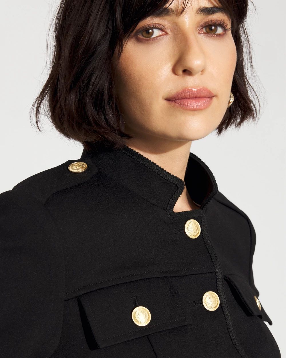 Petite Ponte Button Detail Jacket