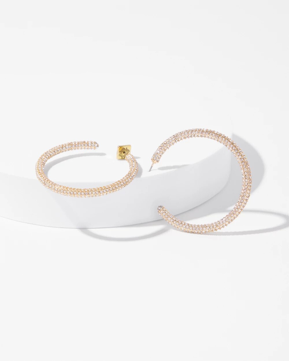 Large Pave Hoops - image 4