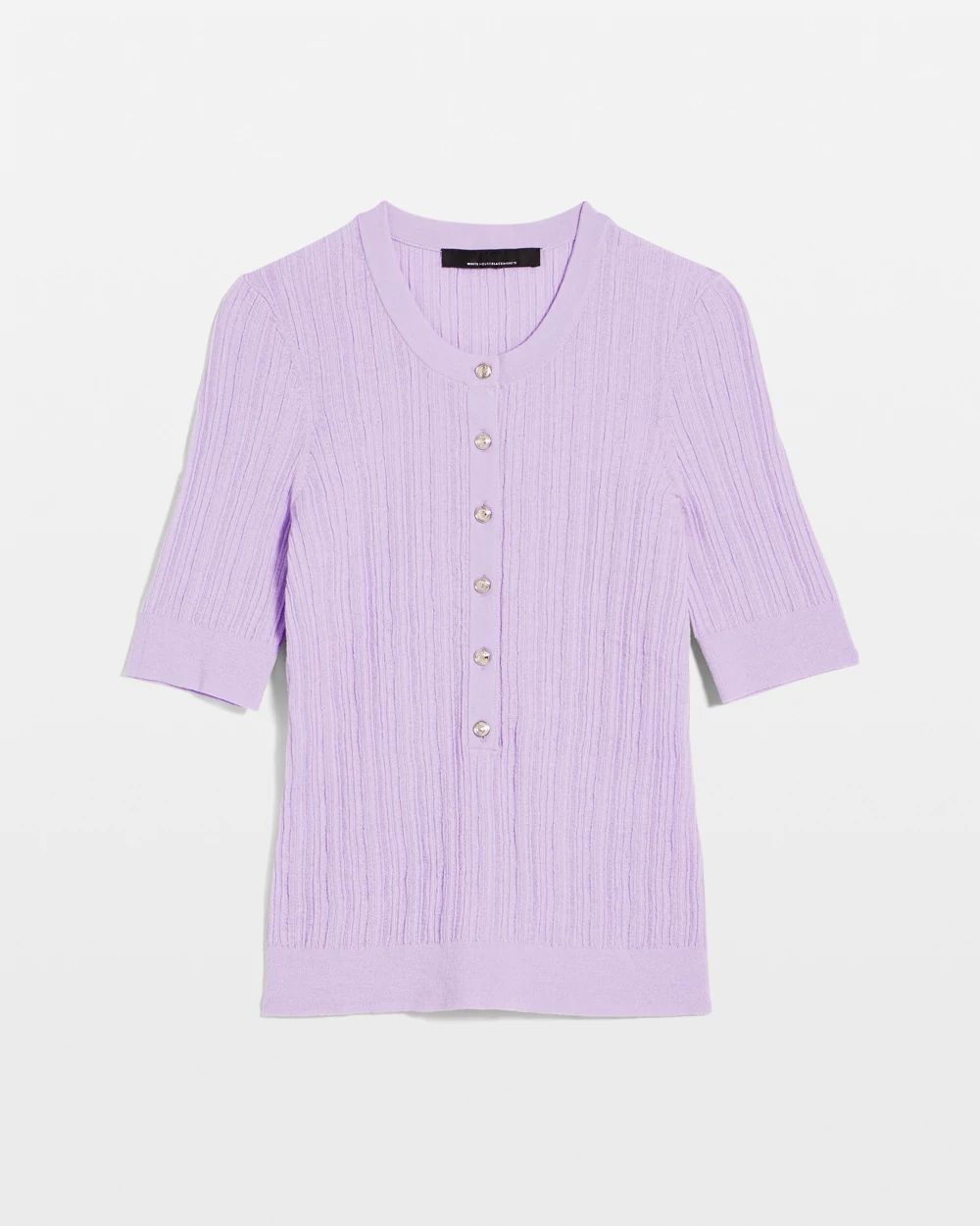 Elbow-Sleeve Henley Sweater