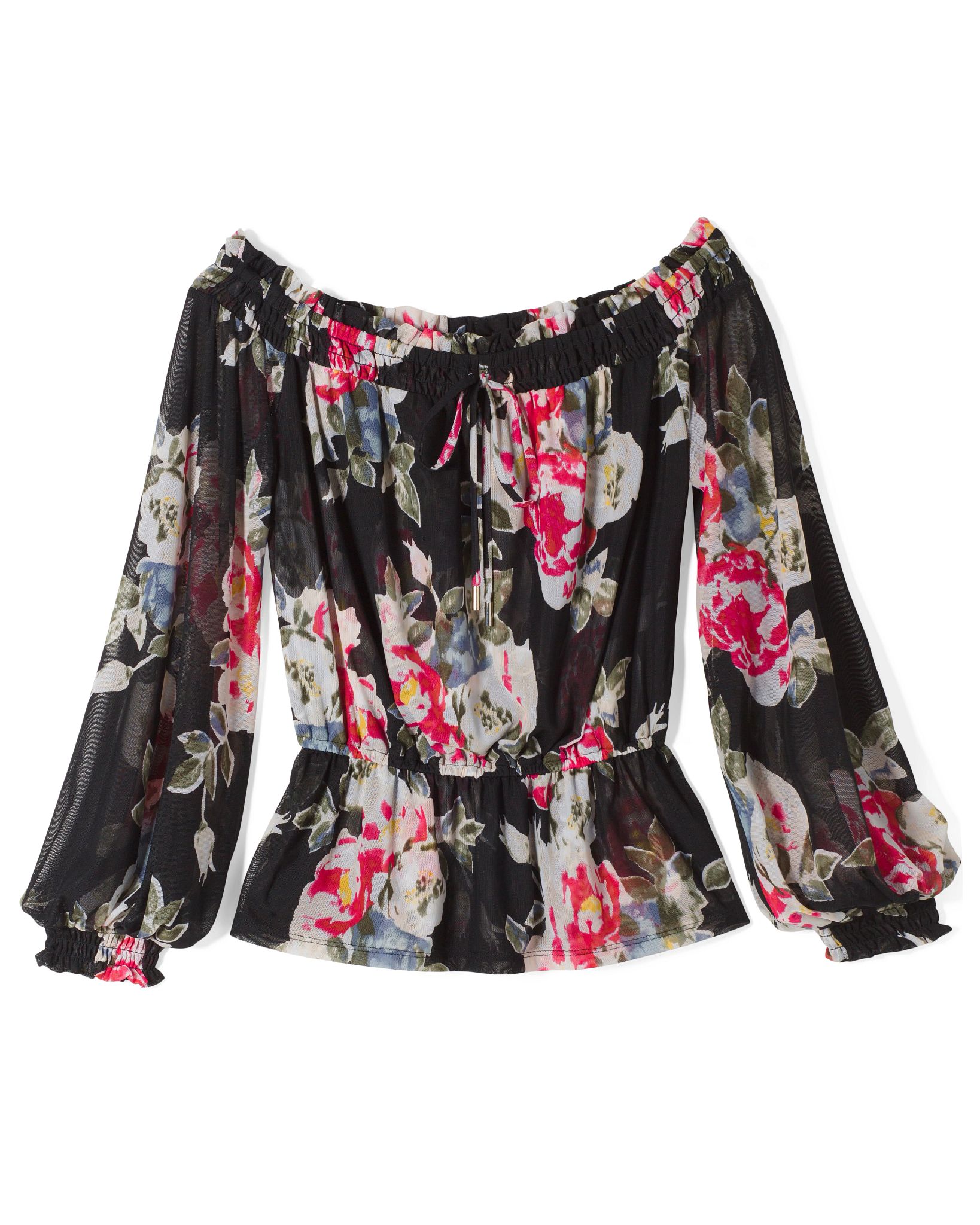 Off-the-Shoulder Mesh Top