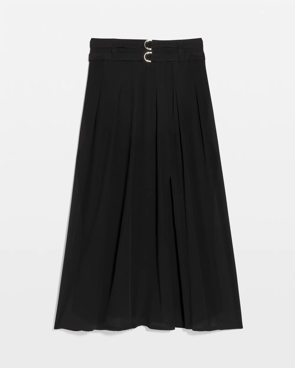 Petite Pleated Crepe Maxi Skirt