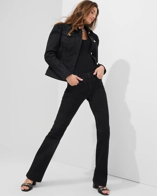 Outlet WHBM Puff-Shoulder Denim Jacket