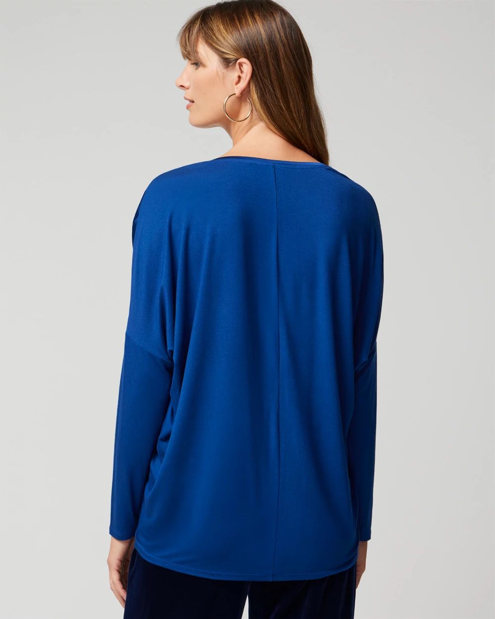 Woven Front Long Sleeve Tee