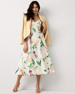 Corset Poplin Midi Dress click to view larger image.