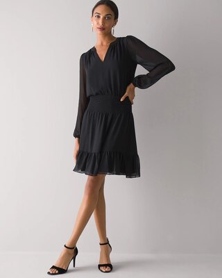 Smocked Blouson Dress
