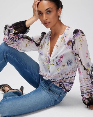 Petite Ruffle Sleeve Blouse