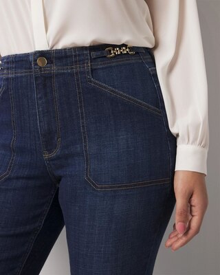 Chain Detail High-Rise Bootcut Jean click to view larger image.