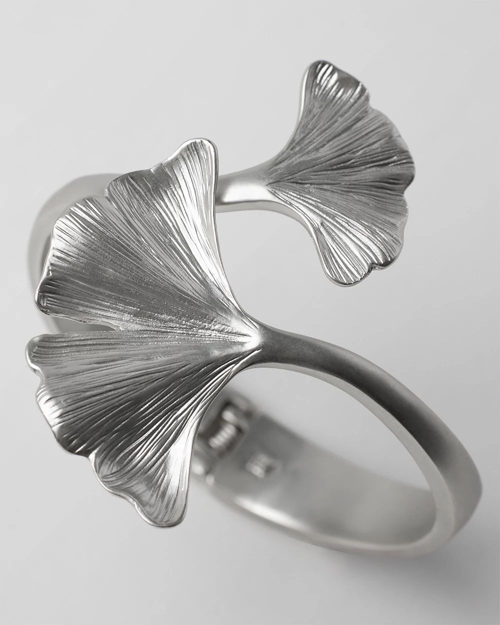 Silvertone Leaf Cuff Bracelet