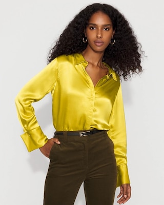 Satin Tuxedo Cuff Shirt