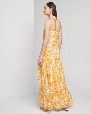 Halter Braid Ruched Maxi Dress click to view larger image.