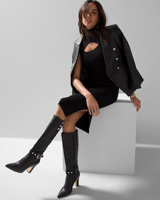 Sleeveless Cutout Sweater Sheath Dress