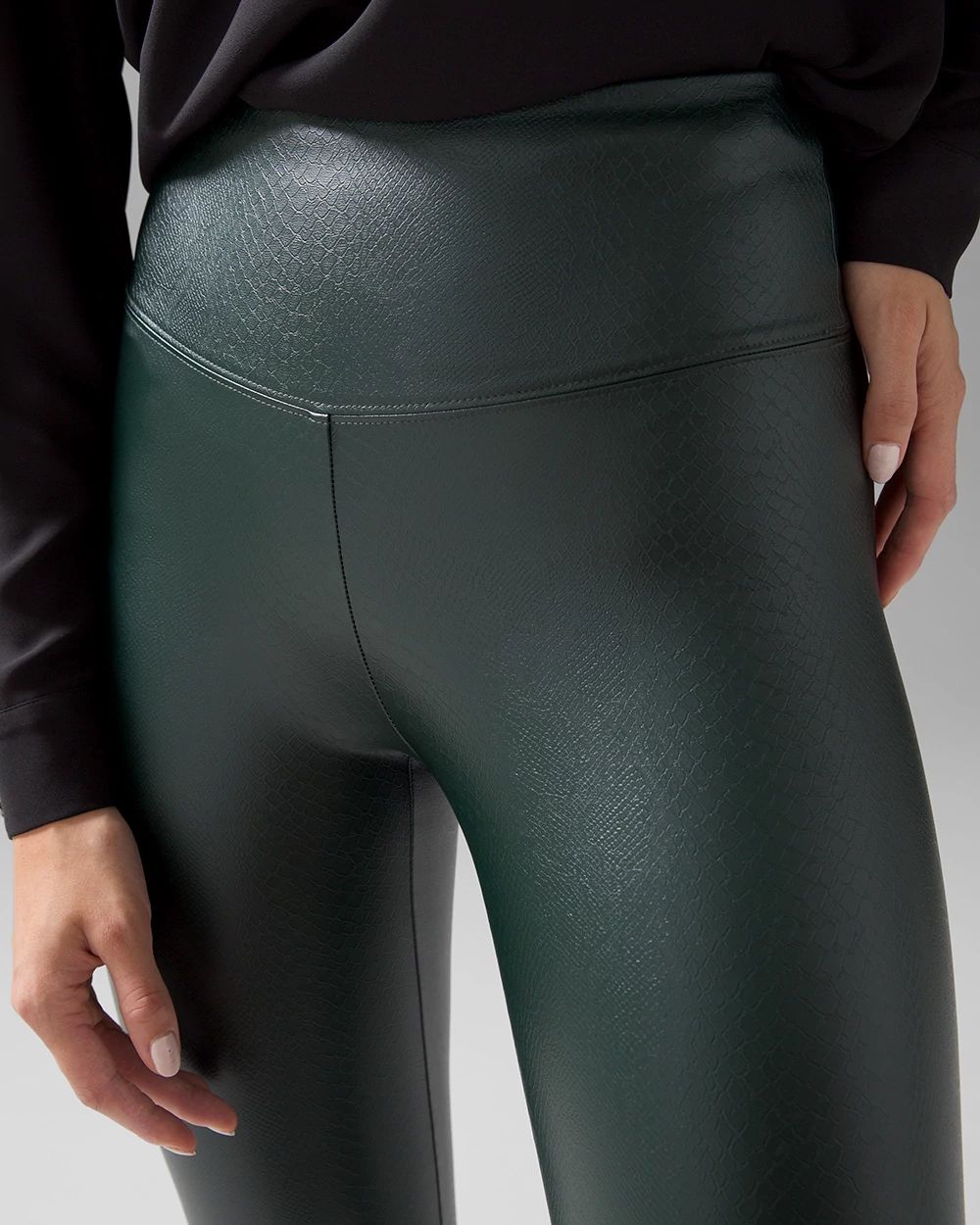 Vegan Leather WHBM® Runway Legging click to view larger image.