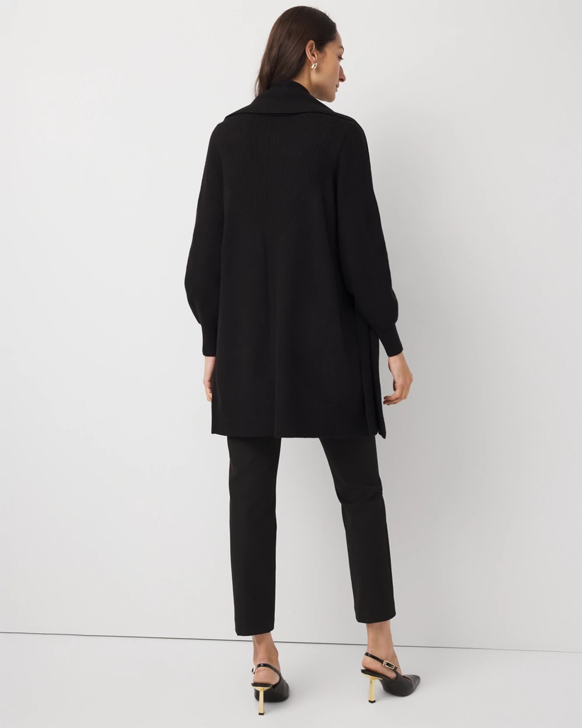 White House Black Market Convertible Scarf Cardigan Sweater In Black