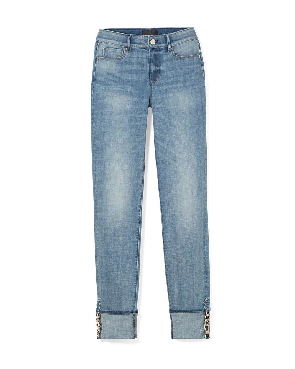 Mid-Rise Everyday Soft Denim™ Slim Chain Cuff Jeans | White House Black ...