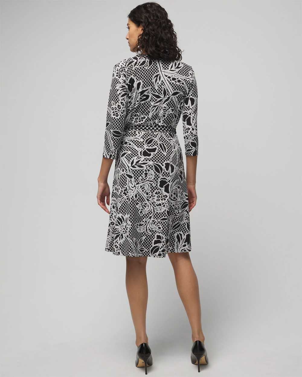 3/4 Sleeve Reversible Wrap Dress click to view larger image.