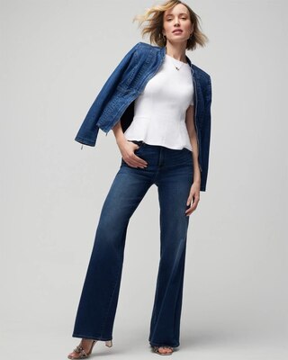 Short Sleeve Seamed Peplum Tee click to view larger image.