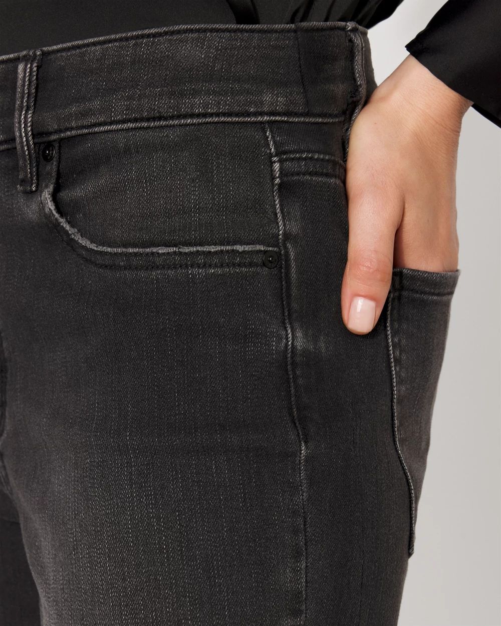 Removable Feather Hem Kick Flare Jean click to view larger image.