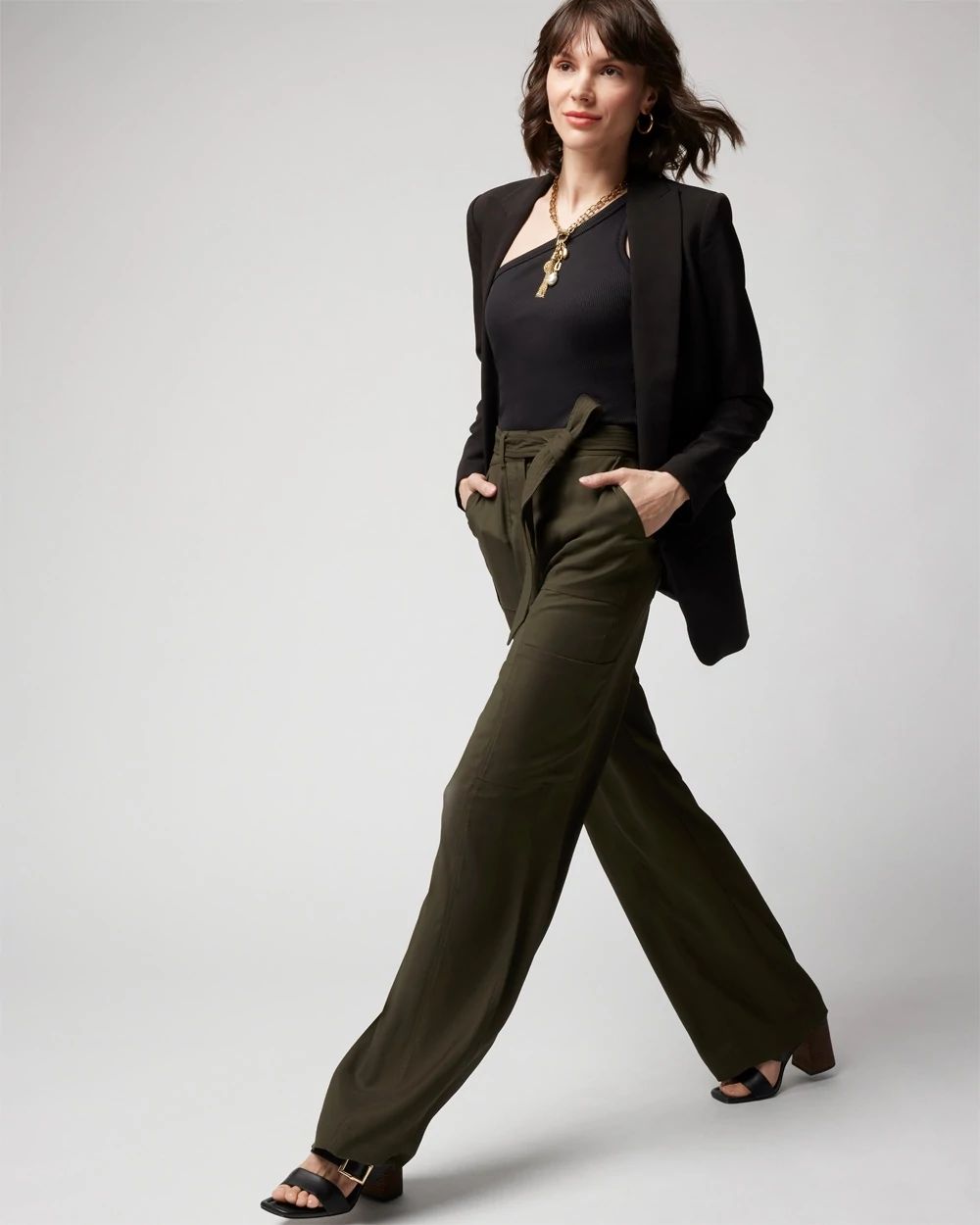 Belted Utility Wide Leg Trouser