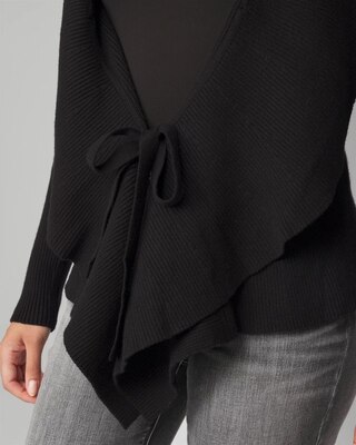 Petite Long Sleeve Open Ruffle Cardigan click to view larger image.