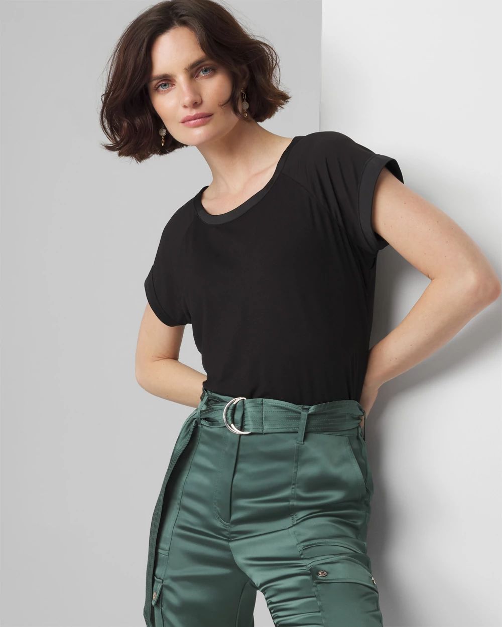 Woven Inset Tee