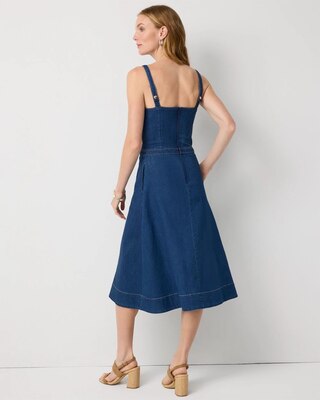 Sleeveless Denim Midi Dress click to view larger image.
