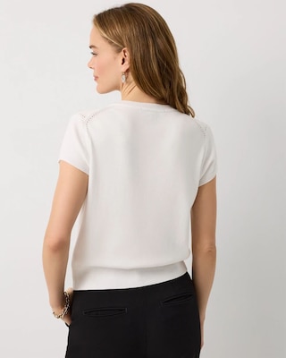 Short Sleeve Button Front Cardigan click to view larger image.