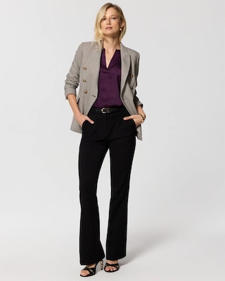 Pleated Sleeve Satin Blouse click to view larger image.