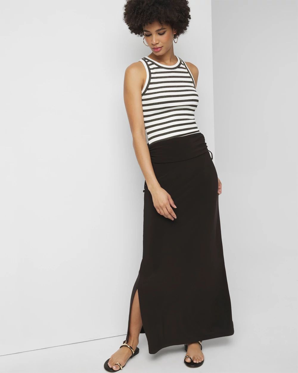Matte Jersey Convertible Maxi Skirt click to view larger image.