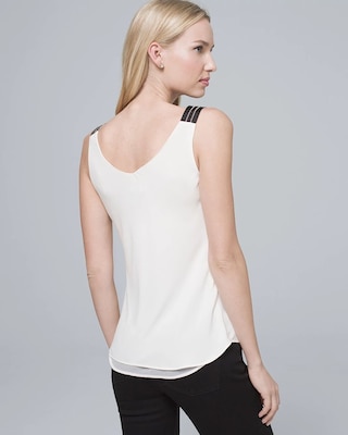 Ball Chain-Trim Draped Cami