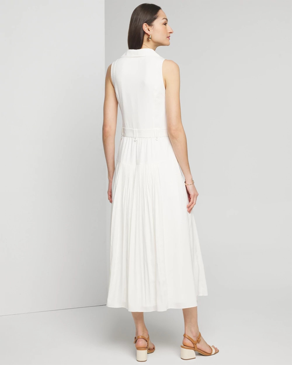 Sleeveless Utility Collar Midi Dress