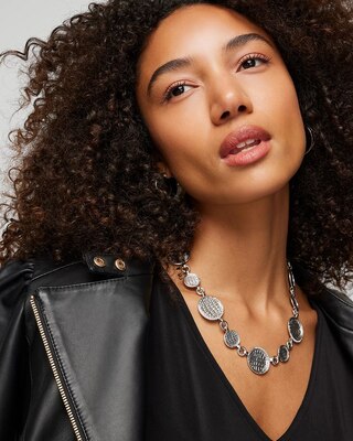 Silver Croc Necklace