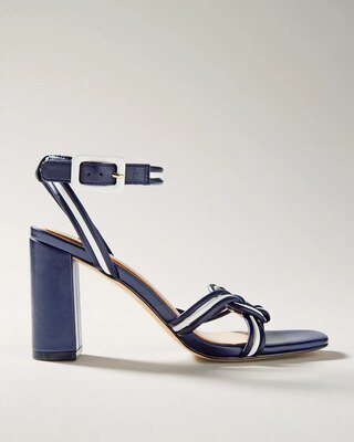 Navy + White High-Heel Sandal