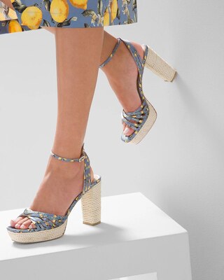 High-Heel Satin Espadrille