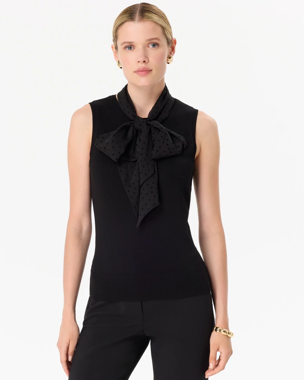 Removable Tie-Neck Pullover