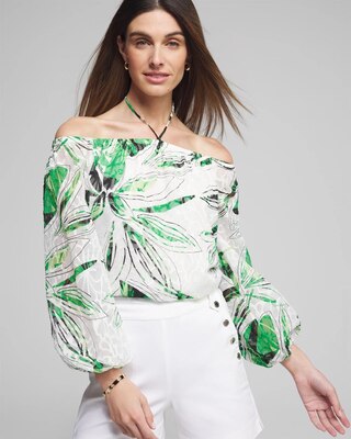 Outlet WHBM Off The Shoulder Halter Blouse