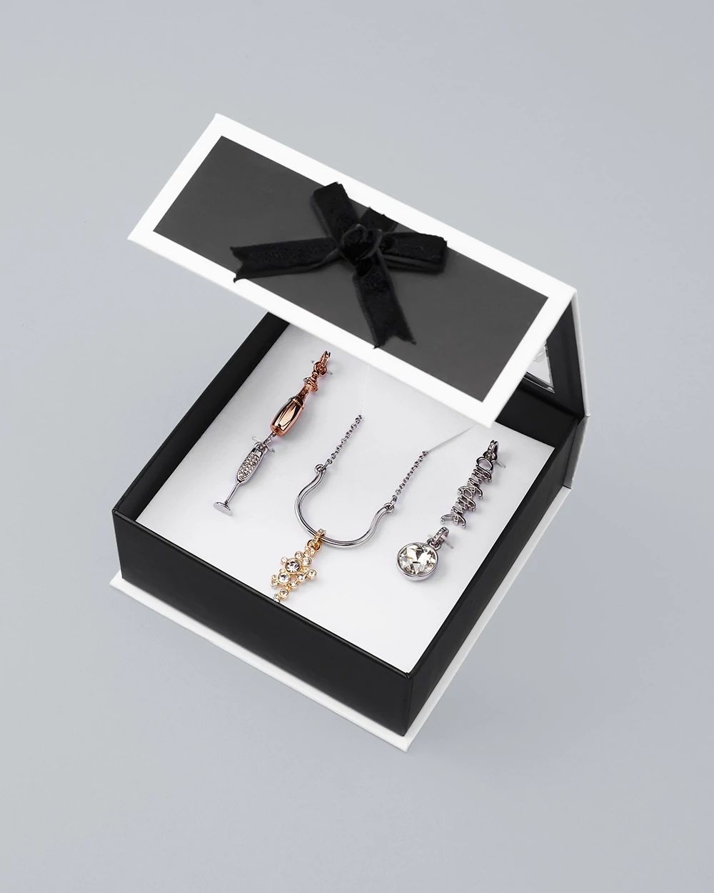Party & Rosé Charm Necklace Gift Set