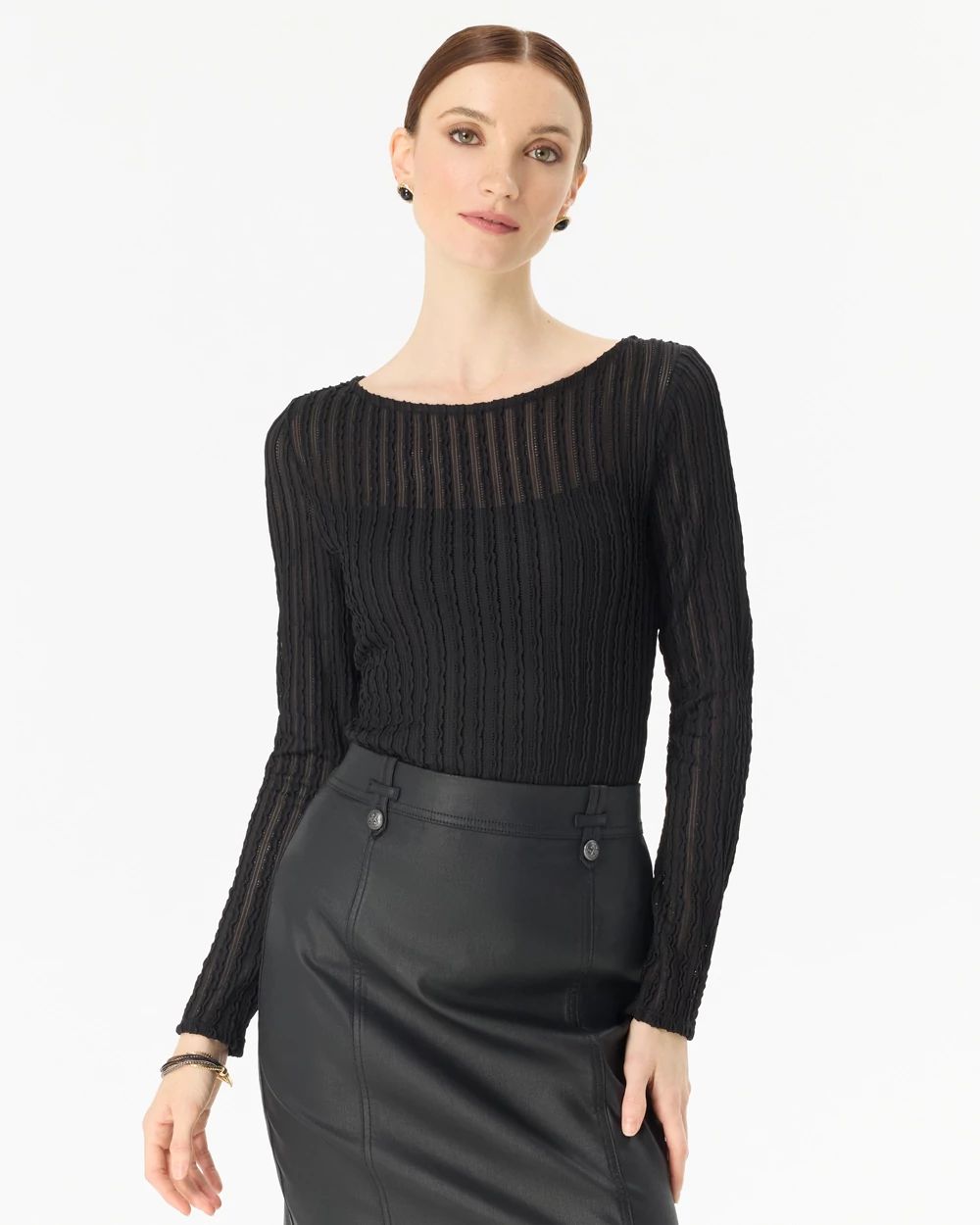 Textured Long Sleeve Top