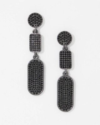 Hematite + Pavé Earrings