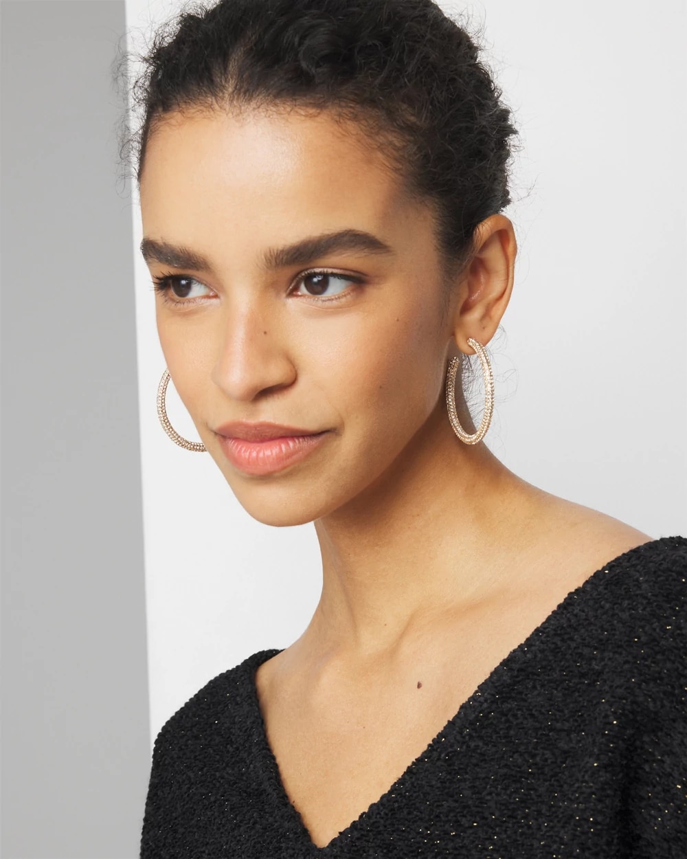 Large Pave Hoops